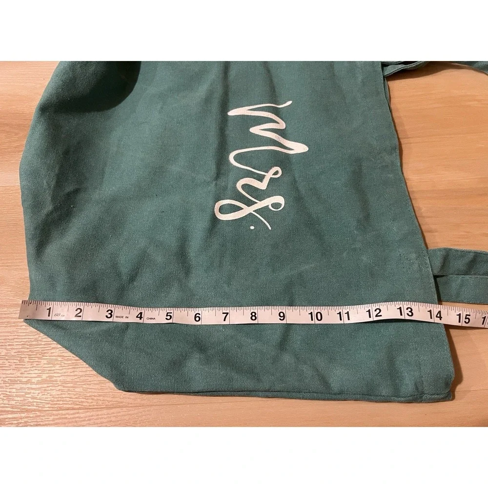 Mrs. Teal‎ Wedding Large Canvas Tote Bag Carry All Grocery Reusable